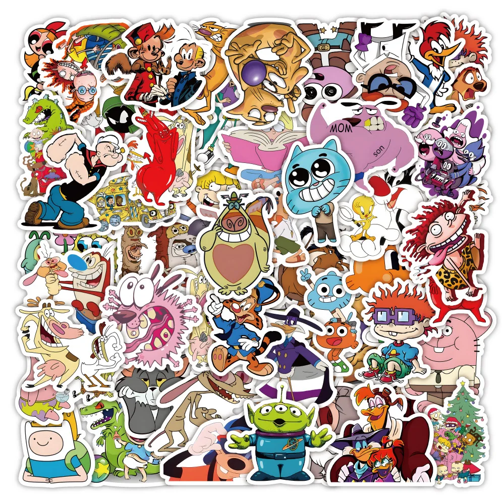 50PCS Cartoon 90s Anime Ledger Stickers DIY Luggage Phone Case Laptop Waterproof Stickers Wholesale