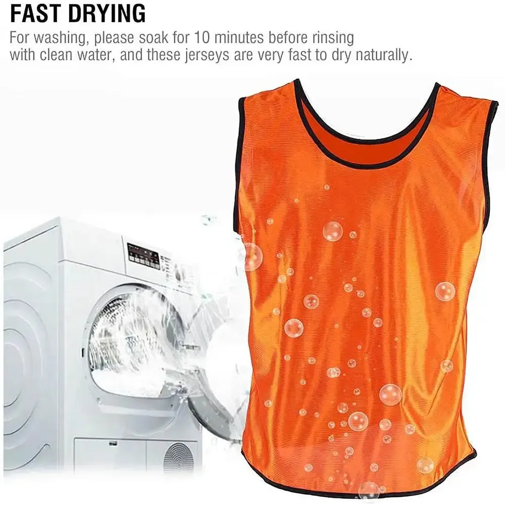 Adults / Children Soccer Quick Drying Football Jerseys Vest Scrimmage Practice Sports Vest Breathable Team Training Bibs