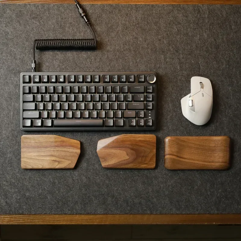 Wspider Walnut Wood Wrist Rest Custom Mechanical Keyboard Rainy75 Split Palm Rest MousePad Solid Wood Wrist Guard Typing Office