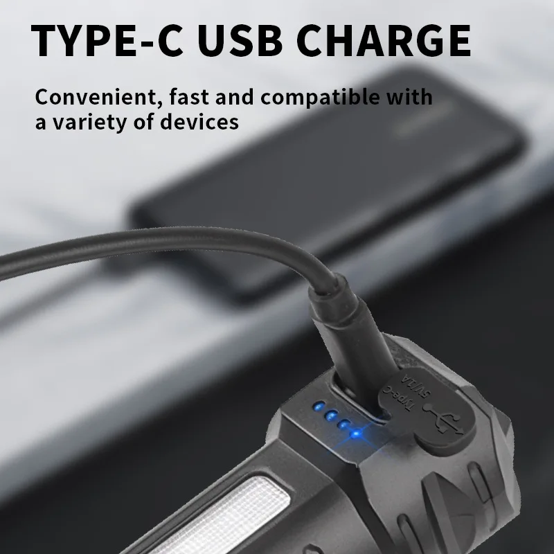 Powerful Flashlight Multifunctional Rechargeable Zoom Portable Torch Waterproof Camping Fishing Emergency Lanterns Flashlights