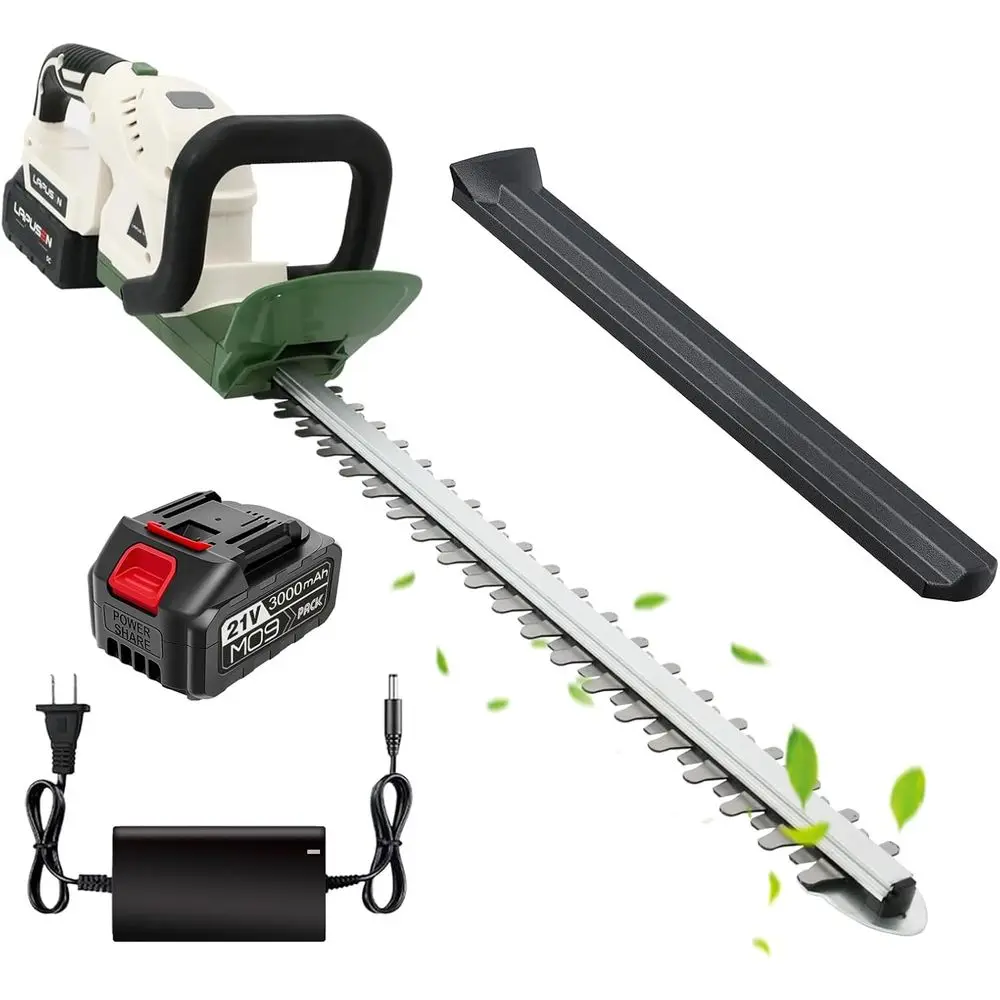 

20'' Cordless Hedge Trimmer, 21V Electric Bush Trimmer, Cordless Shrub Trimmer with 3Ah Battery and Charger, 3/4'' Cutting Capac