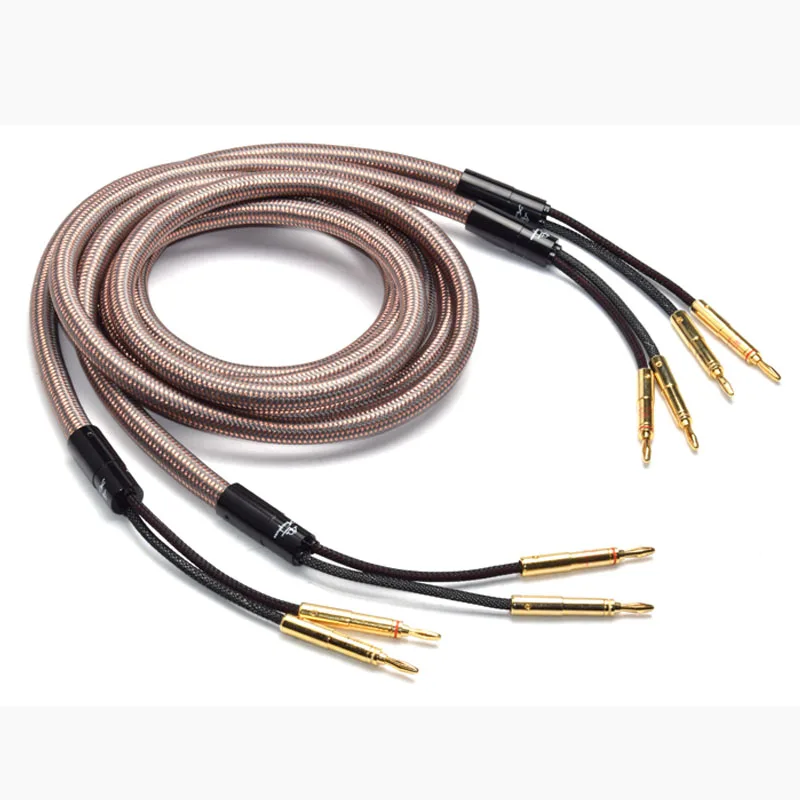 HiFi Speaker Cable Pure Copper Audio Speaker Wire With Gold Plated Banana To Banana Plug