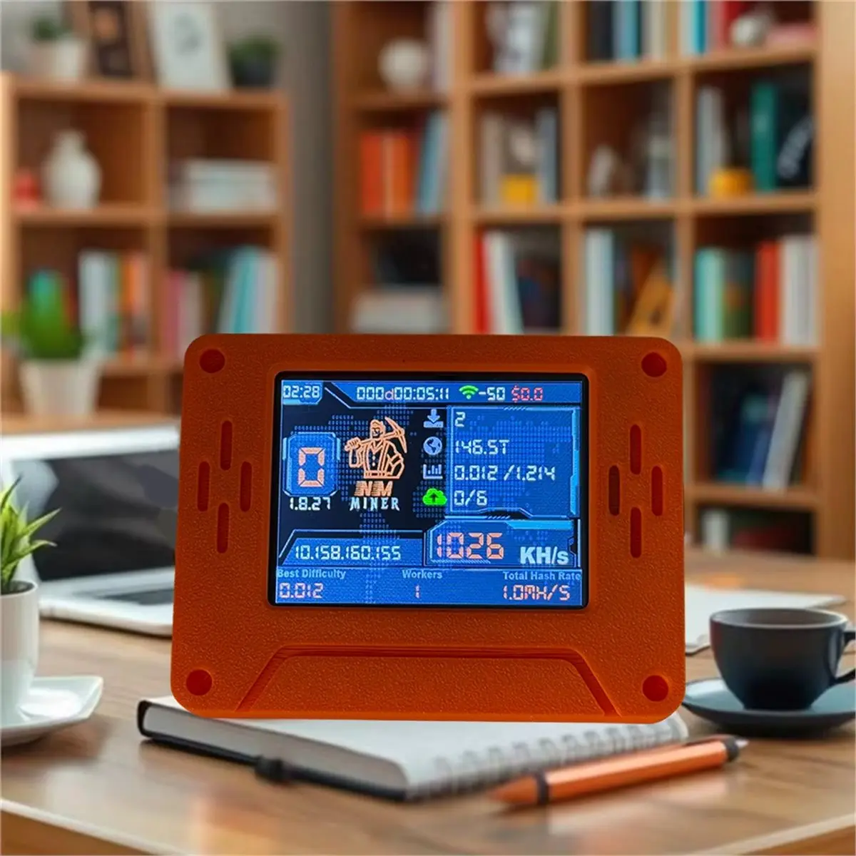 2026 -BTC Solo Miner 1030Kh/S Bitcoin Crypto Miner 2.8 Inch Smart Touch ScreenNerdMiner for Office Home