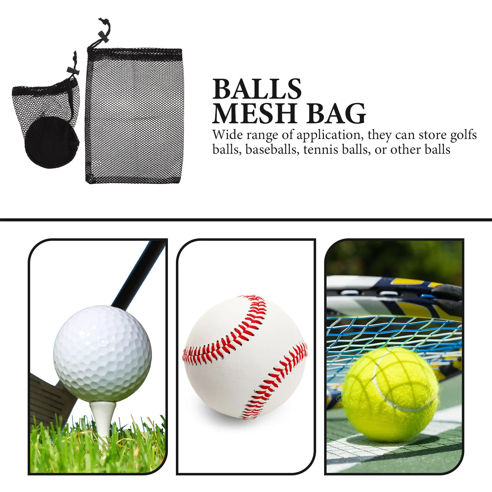 

2Pcs Golfs Ball Storage Mesh Bag Nylon Tear-Proof Durable Elastic Large Capacity Portable Practical Pouch Golfs Ball Bag