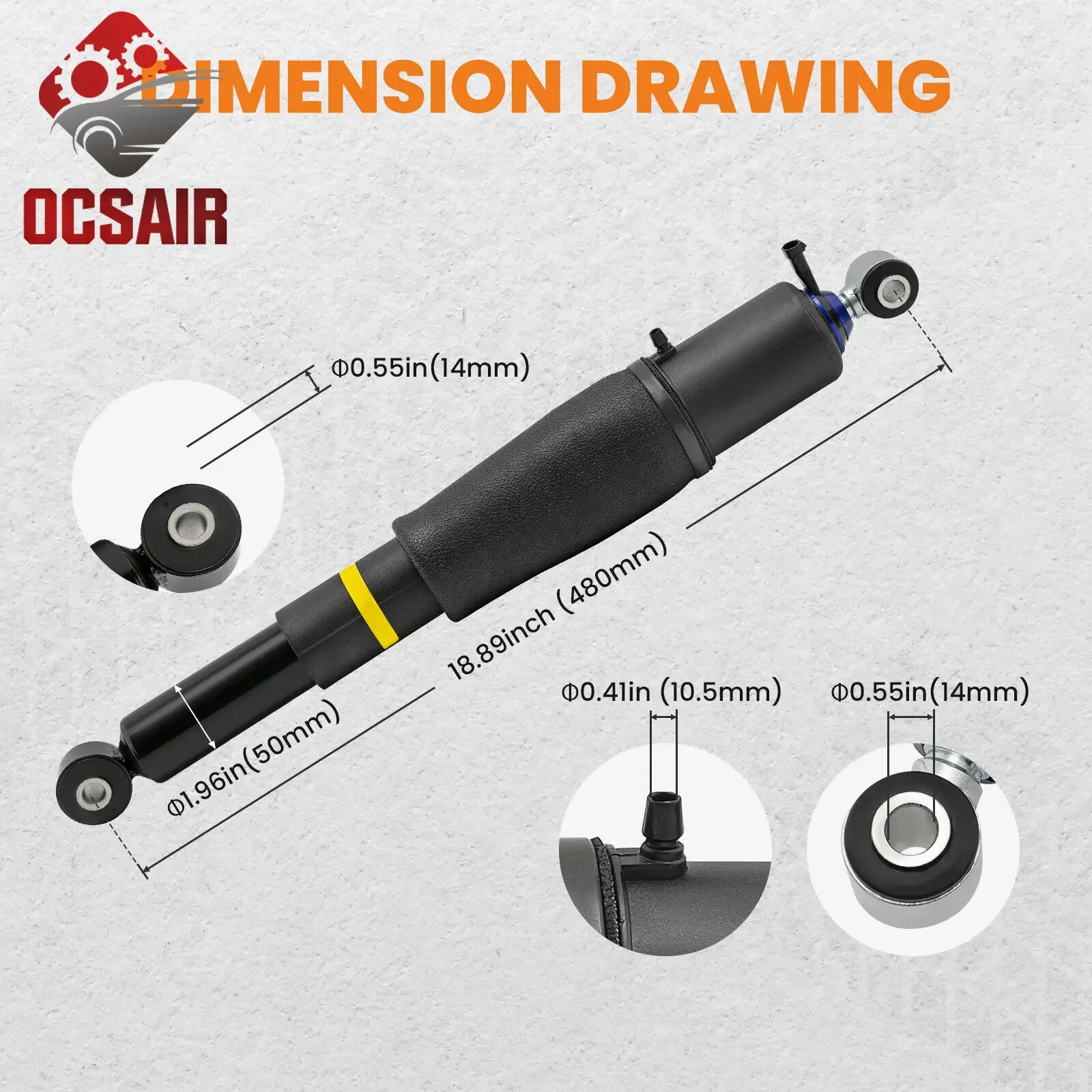 Pair Rear Air Ride Suspension Shock for Chevrolet GMC Cadillac Escalade 2000-2014,25979391 15945872,19300040, 19300045, 19300046