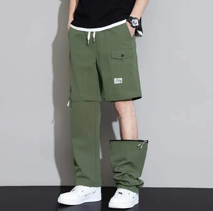 

Detachable Pants Summer Shorts Plus Size 8XL Cargo Pants Fashion Casual Straight Pants Men Elastic Waist Big Size 8XL