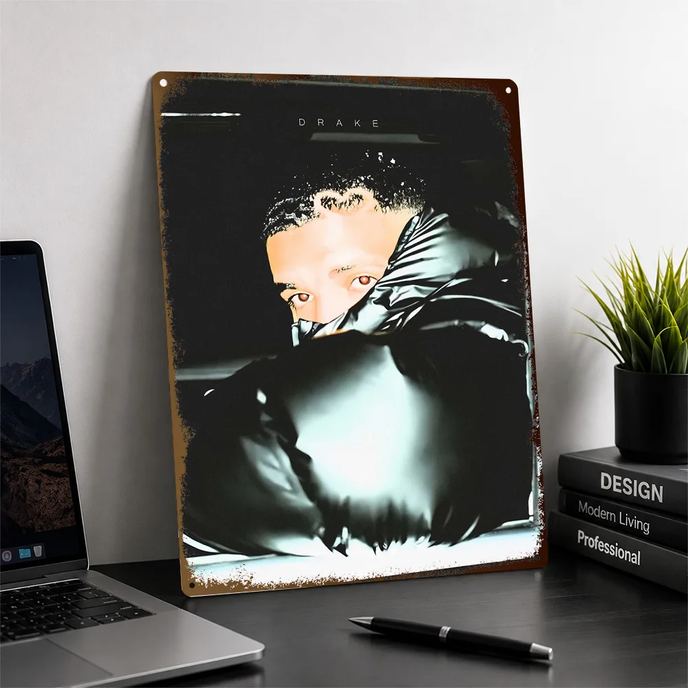 Drake Shadow Portrait Printed Poster Customized Aluminum Metal Sign Striking Lyrical Legend Wall Art Made For Album Collectors