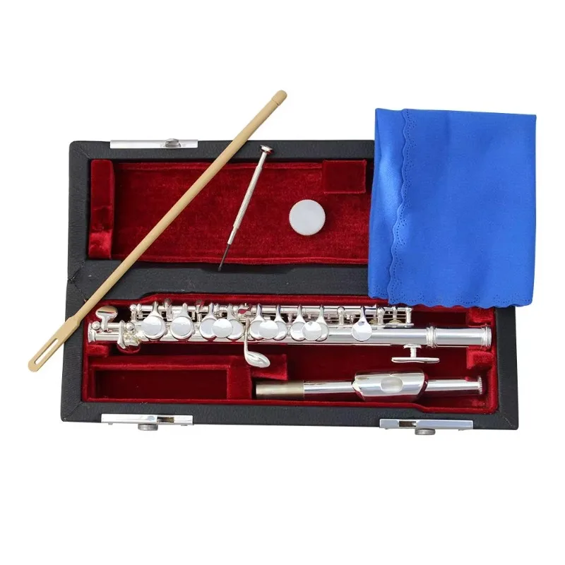 Piccolo  Half-size Flute Silver Plated C Key Cupronickel with Cleaning Cloth Screwdriver Padded Box