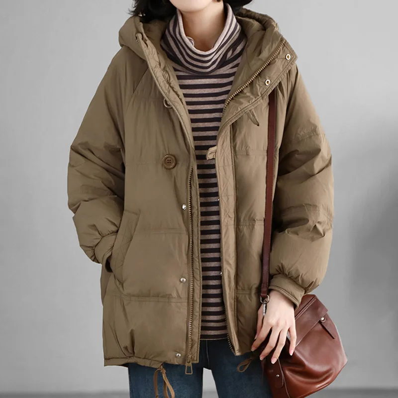 

Winter European Women's Down Jacket Loose Hooded Casual Women's Jacket
