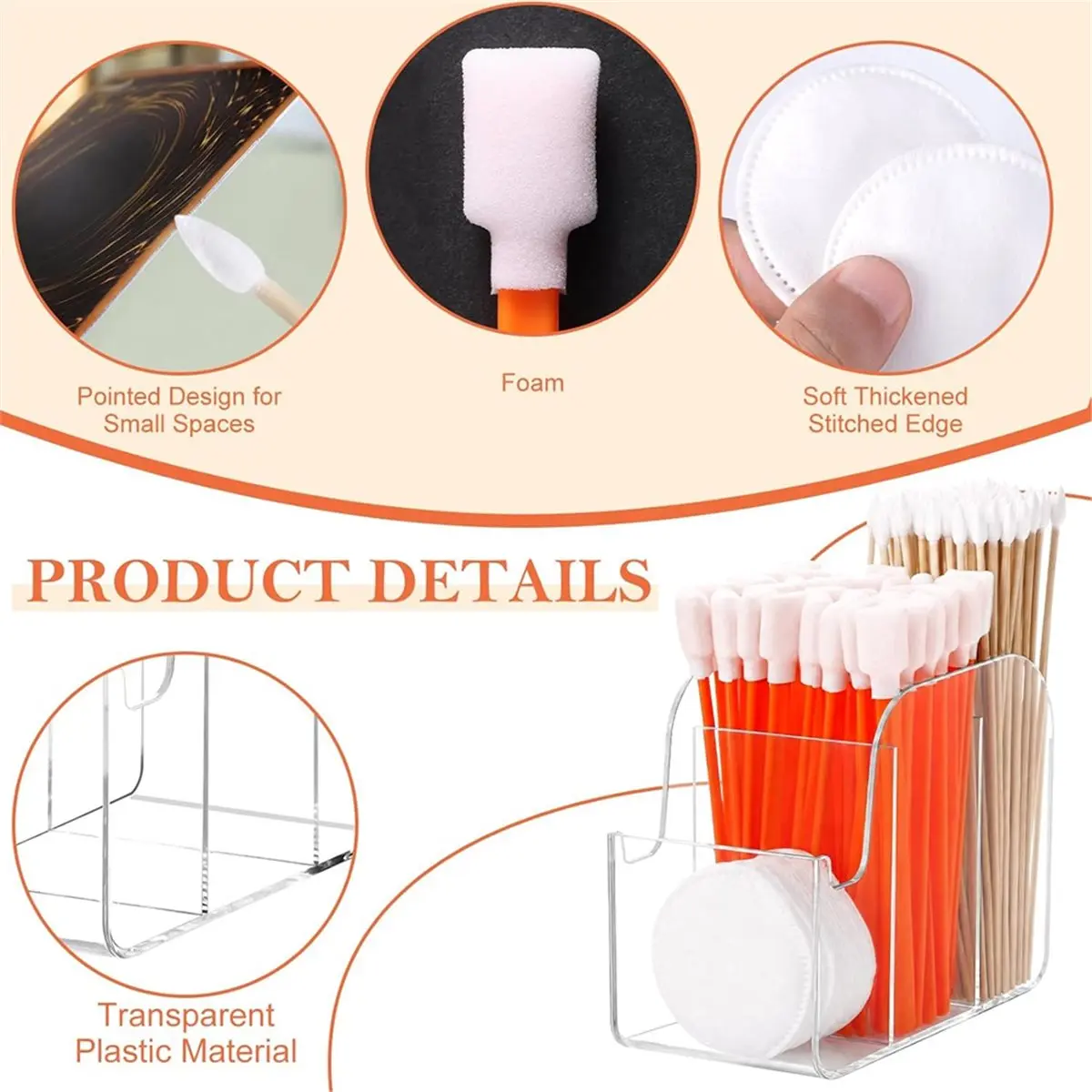 200 Pcs Card Cleaning Kit Trading Cards Repair Kit Includes Foam Swab Pointed Cotton Swab Cotton Disc with Storage Box