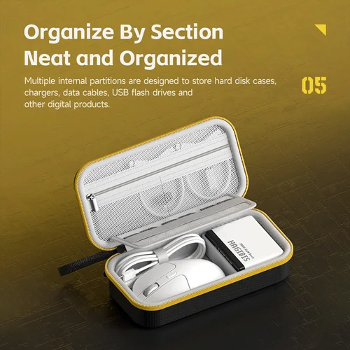 Imagen 2 del producto Hagibis-organizador electrónico, bolsa de Estuche De Viaje, carcasa dura de EVA, bolsa de transporte portátil de PU para accesorios de Cables de cargador de ratón