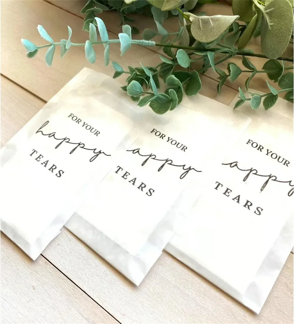 25PCS For Your Happy Tears Wedding Tissues, Tears of Joy Tissue Packets, Wedding Handkerchief, Wedding Party Favors for Guests