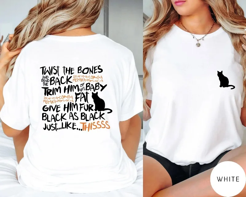 Funny Black Cat Halloween Shirt, Girly Fall T-Shirt Four season popular unisex cotton T-shirt