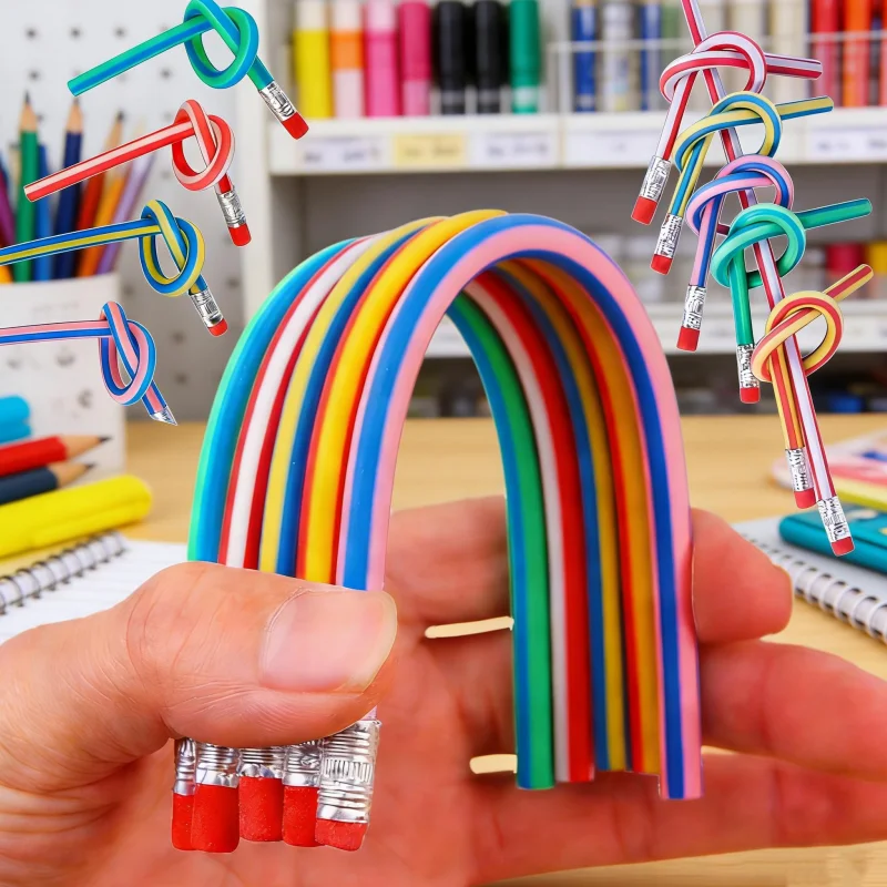 25-teiliges Set zufällig gefärbter, flexibler Bleistifte, langlebig und leicht zu transportieren, unzerbrechliche, niedliche Bleistifte, kreative Preise und kleine Geschenke für Grundschüler