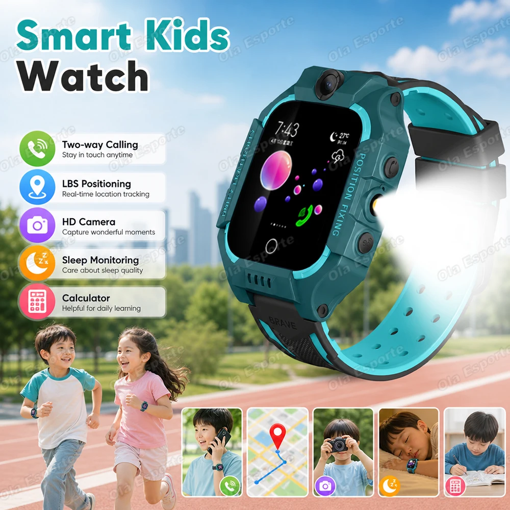 New Children Smart Watch 2G Network SIM Card SOS LBS Location lPhone Call Camera Voice Chat Kids Smartwatch Boys Girls Gifs HT30