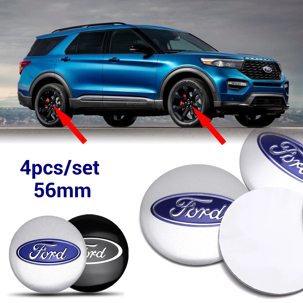 4PCS 56mm Car Wheel Center Hub Caps Dust Cover Sticker For Ford Focus mk2 mk3 Fiesta mk7 Ranger Mondeo mk4 S-MAX Kuga Taurus