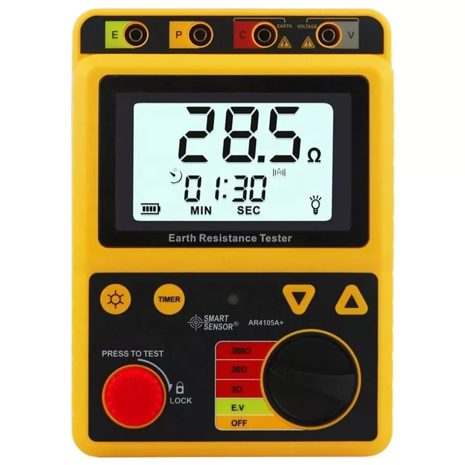 Earth Resistance Tester Digital Resistance Tester Earth Ground Resistance Tester Voltage  0 ~ 200VExternal power supply  9V DC