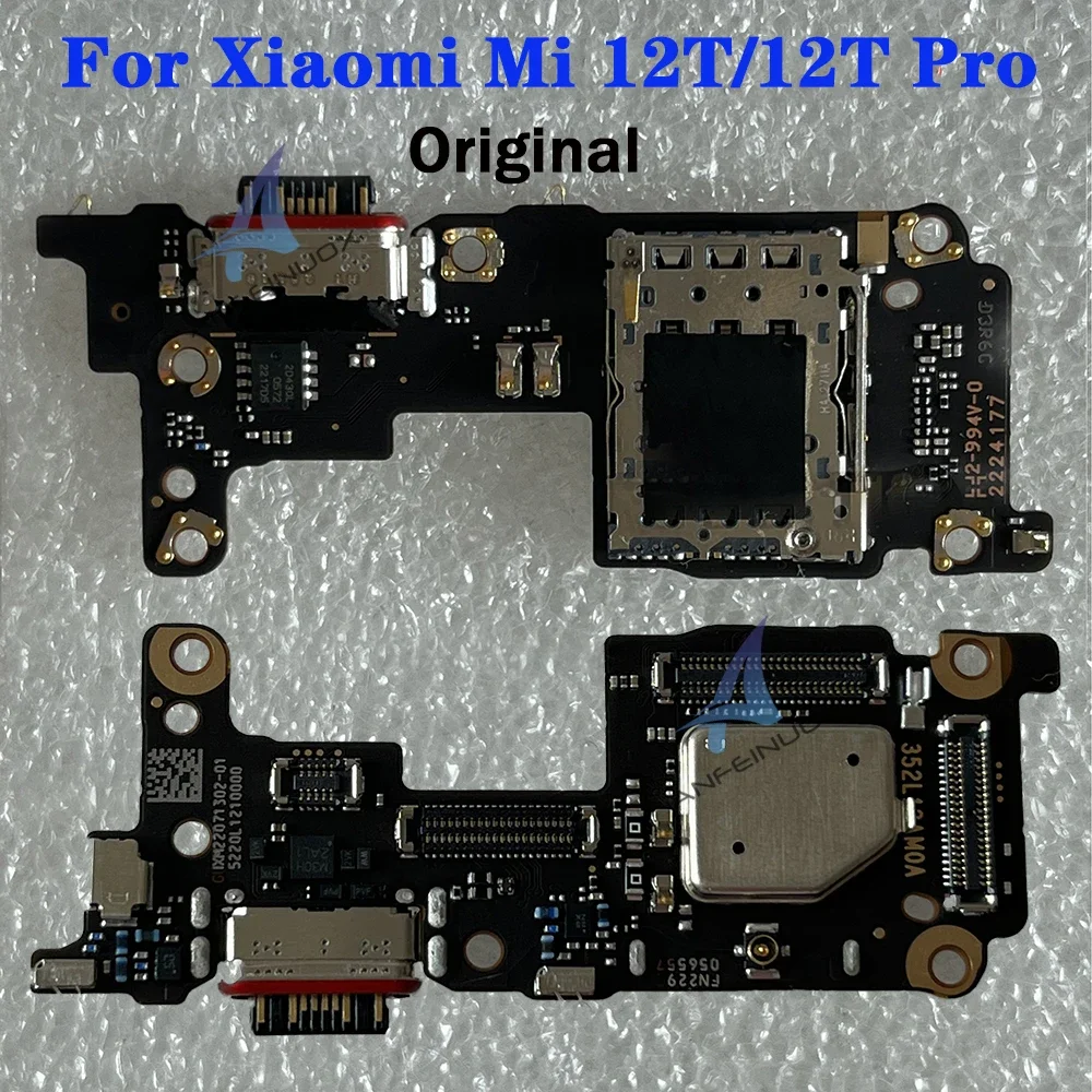 PCB Charge Board for Xiaomi Mi 12T Pro, USB Port Connector Dock, Charging Ribbon Cable with Microphone, New