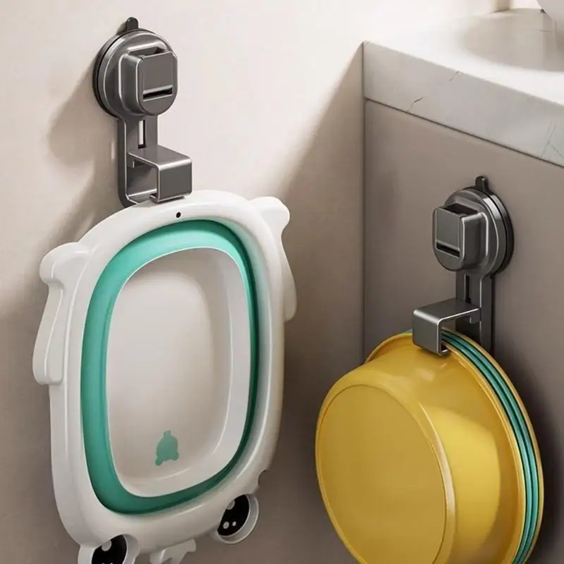 

G6KF 2 Pieces Simplistic Suction Cup Basins Organizers Craft From Sturdy Plastic Materials Portable Accessory Daily Use