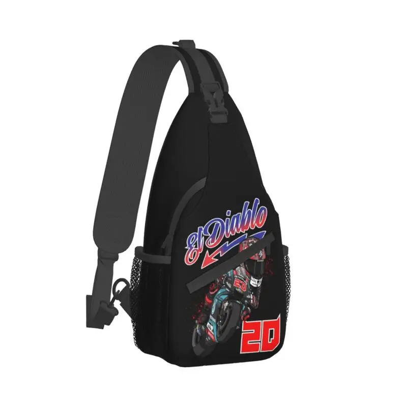 Bolsas de motocicleta Racer Sling para homens, mochila casual de ombro, mochila peito, viagem, caminhada, Fabio Quartararo