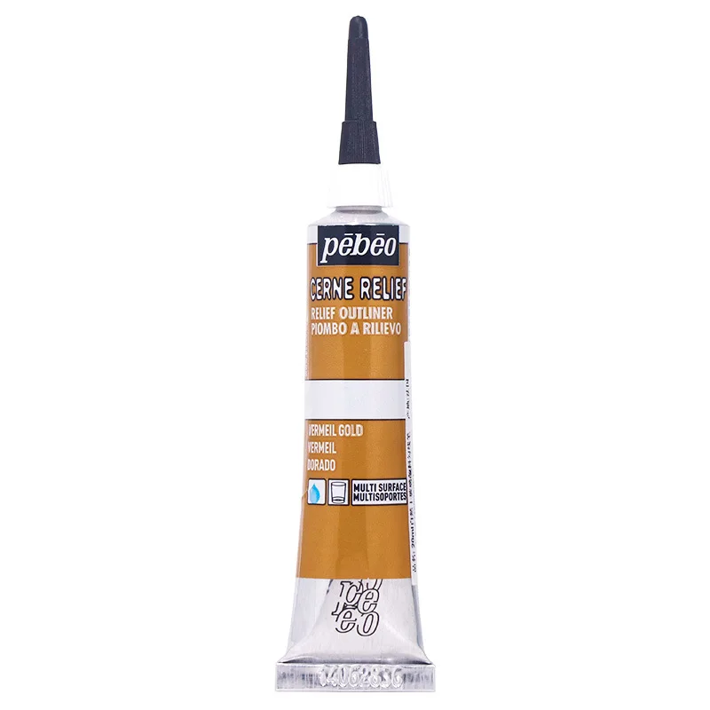 1PC PEBEO Vitrail 3D Fabric Paint, 20ml Textile Fiber Hook Line Pen Waterproof Diy Hand-painted Ceramic Metal Pigment