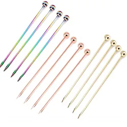 Stainless Steel Cocktail Picks, Multi Color Great for Bar, Party, Barbeque, Snacks, Club, Sandwich, Martini