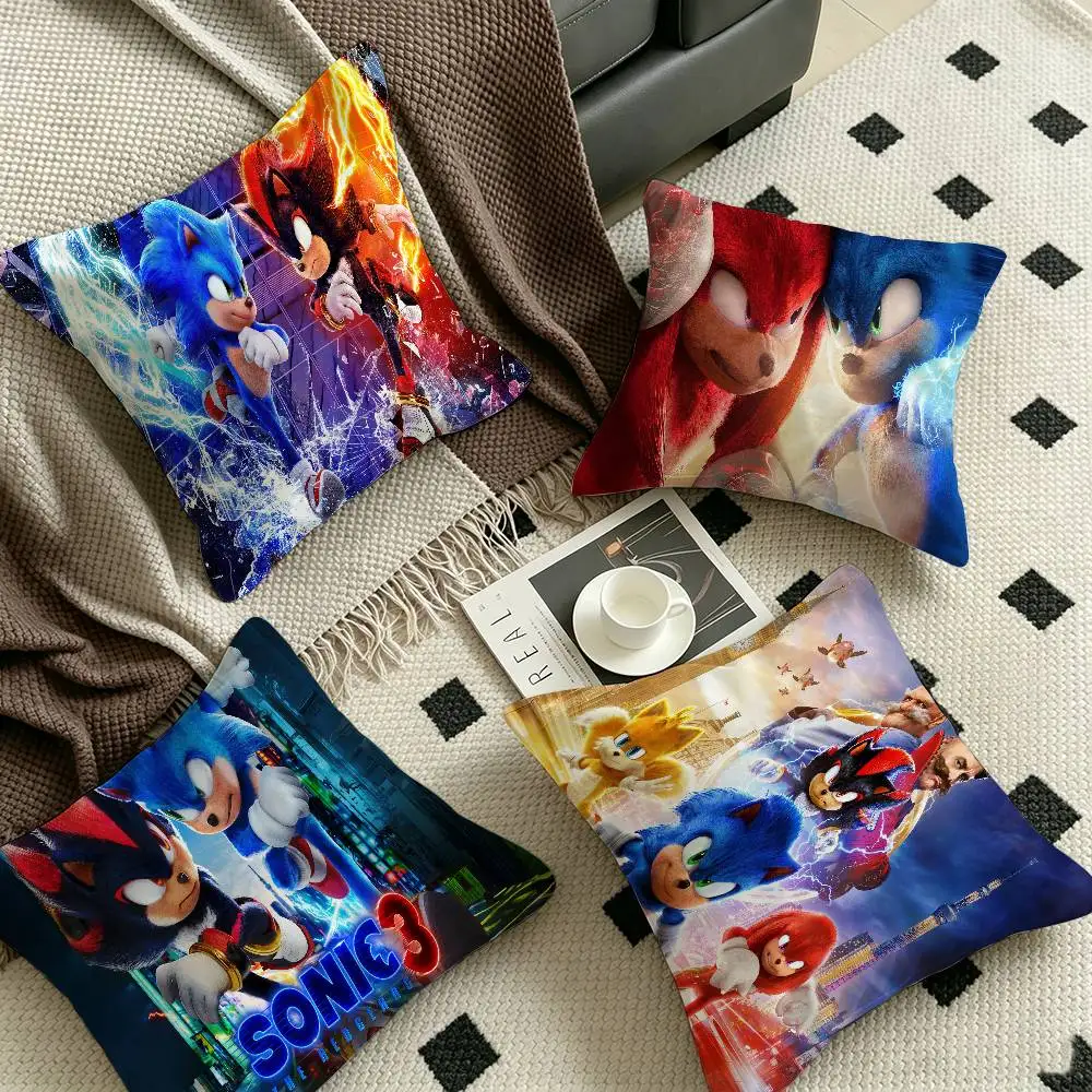 Cartoon S-Sonics Pillow Anime Pillow Sofa Bed Head Pillow Cover Cushion Cover 45x45 cm Fashion