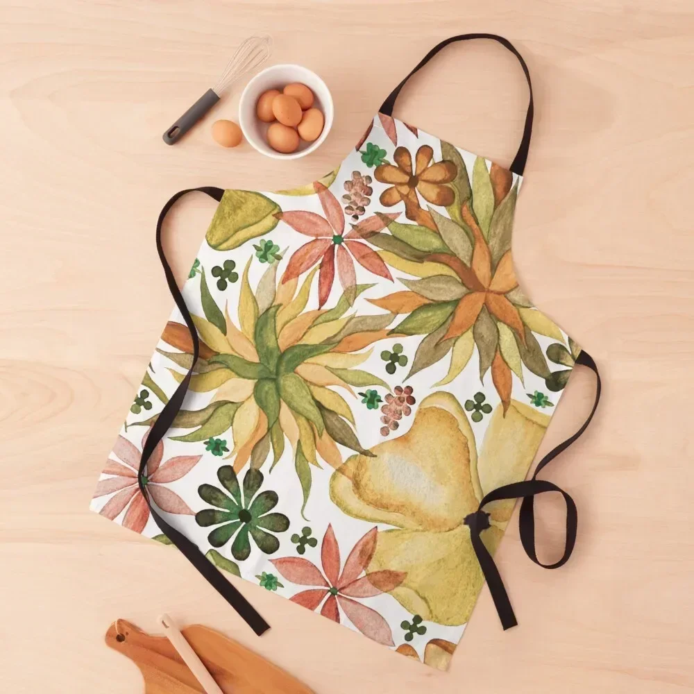 

Watercolor Yellow Flowers Apron chefs professional hairdressing Apron