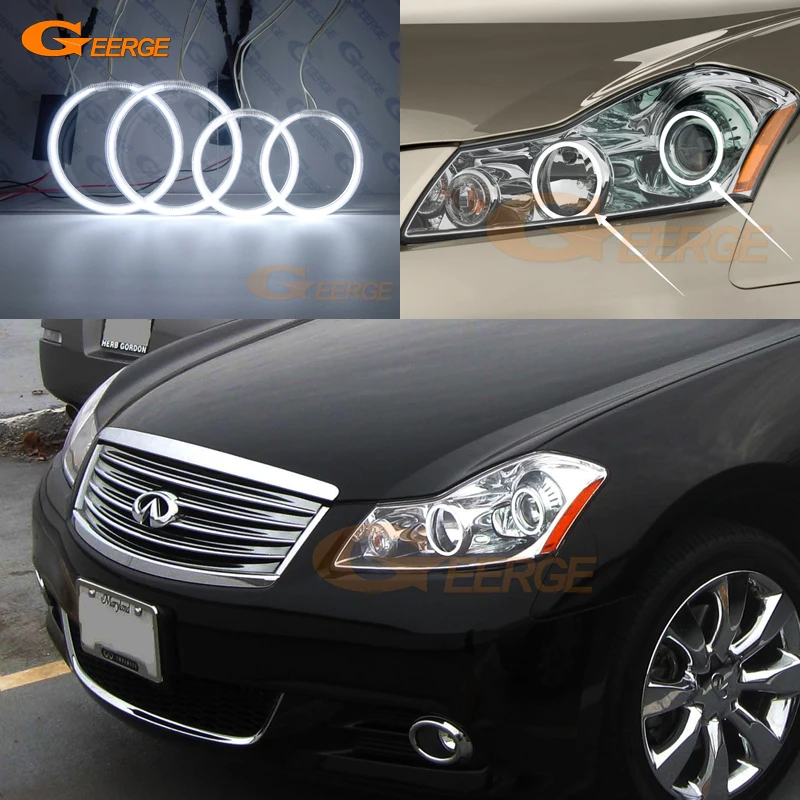 For Infiniti M M35 M45 Nissan Fuga Y50 Ultra Bright CCFL Angel Eyes Halo Rings Kit Car Accessories