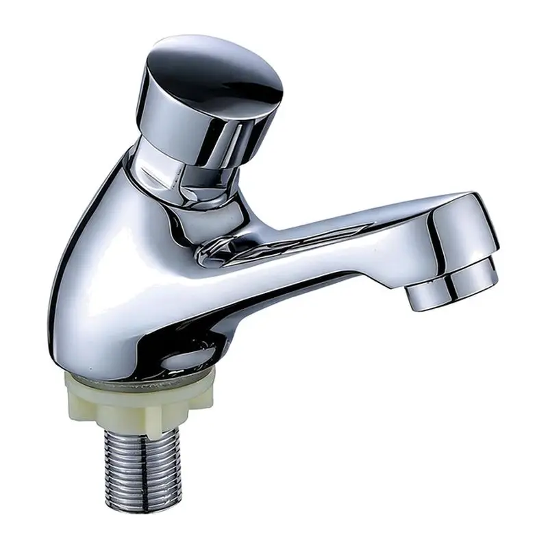 Thickened Single Cold Press Delay Valve Faucet Public Wash Basin Faucet Time Delay Switch Press Basin Faucet