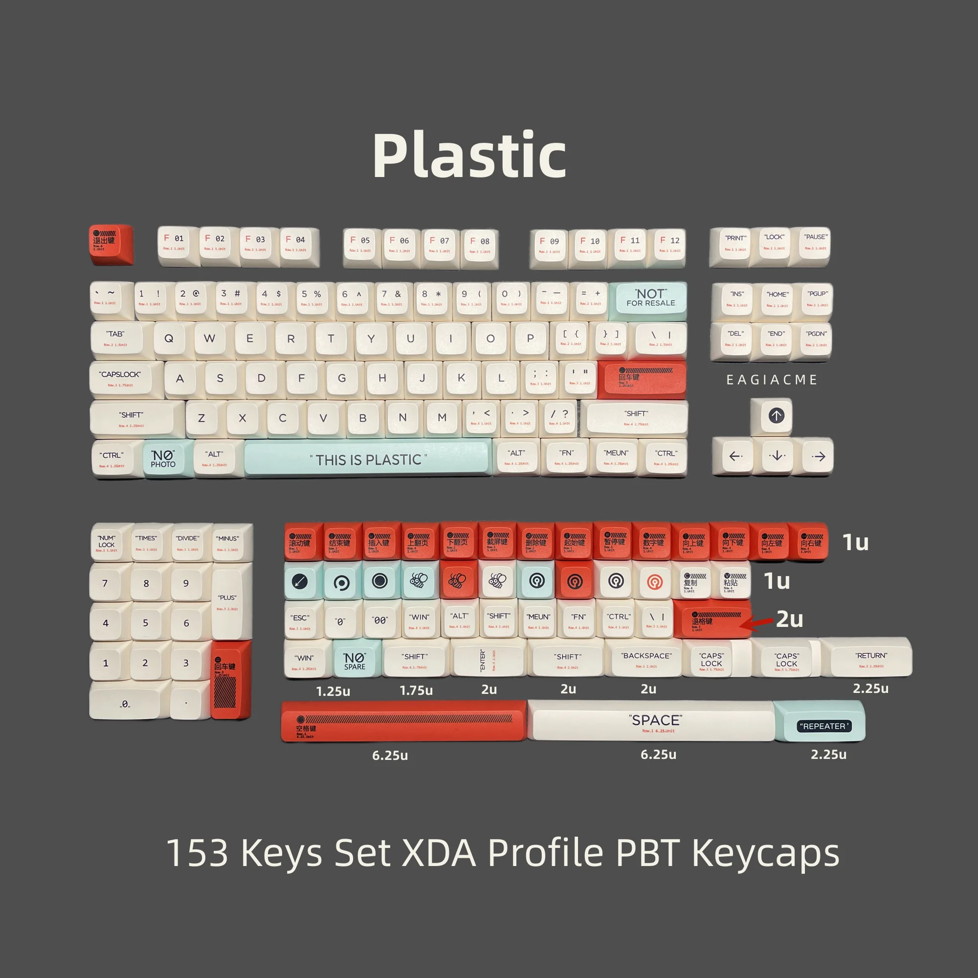 

153 keys PBT Keycap DYE-SUB XDA Profile English Plastic Theme Personalized Keycaps For Cherry MX Switch Mechanical Keyboard