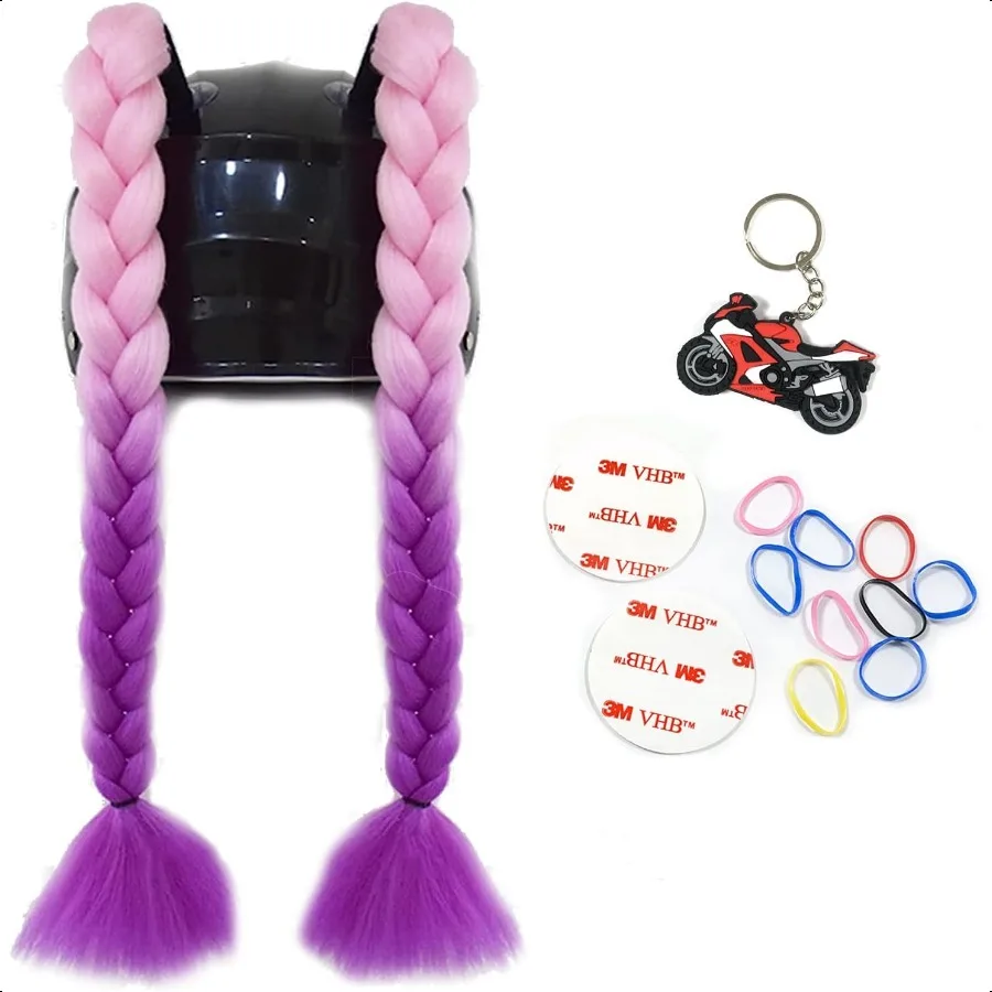 

2 Psc Helmet Pigtail Motorcycle Helmet Ponytail Bicycle Helmet Braids Hair Tails for Any Helmets Decorations Cup Reusable