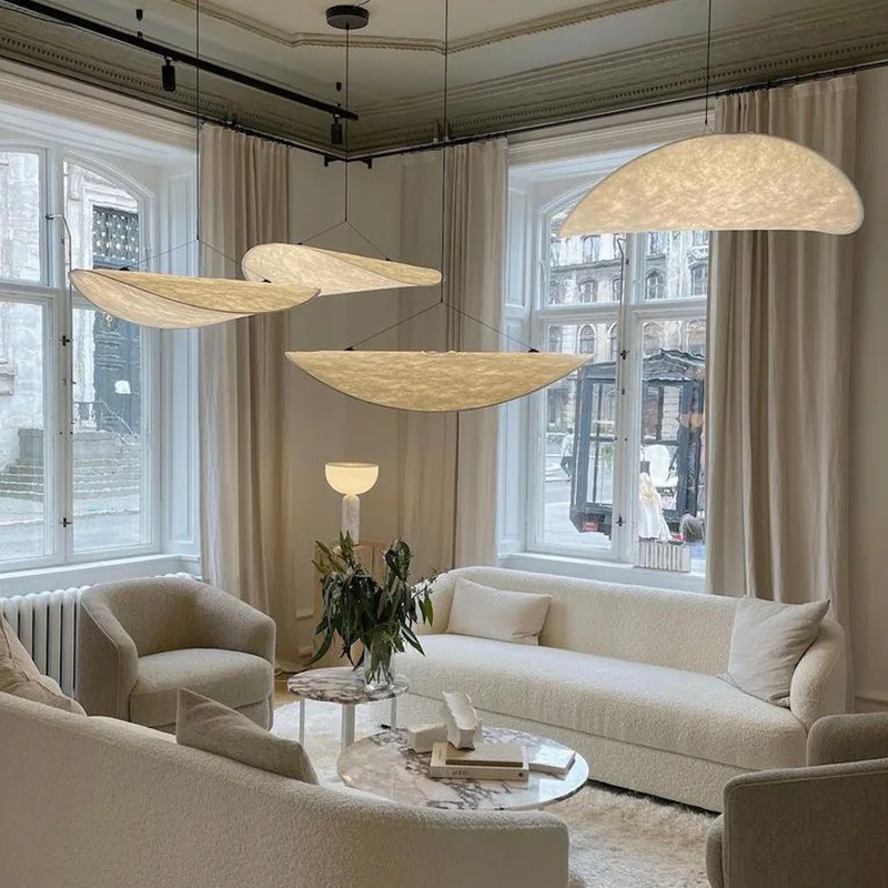 Japanese Wabi Sabi Style Minimalist Bedroom Light Designer Homestay Restaurant Pendant Lamp Nordic Art Silk Tea Room LED Lamps
