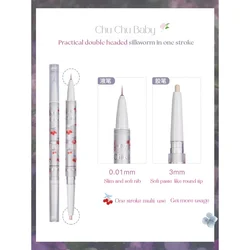 FLORTTE Nice to Meet Chu Double-Headed Silkworm Eyeshadow Pen and Eyeliner Suborbital Hypertrophic Orbicularis Pen Makeup