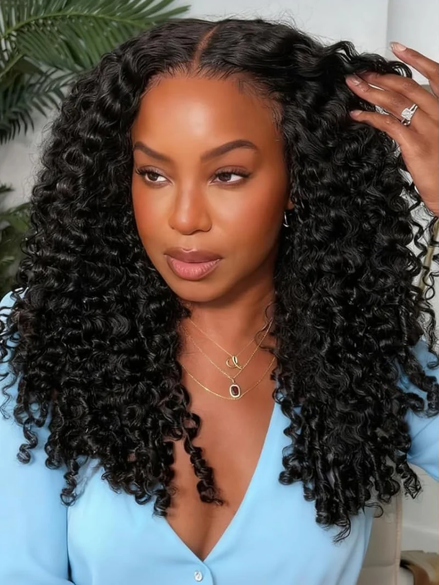 

Натуральный черный бирманский кудрявый парик из человеческих волос 3B 3C, 40 дюймов, плотность 200%, HD-кружевной фронтальный парик