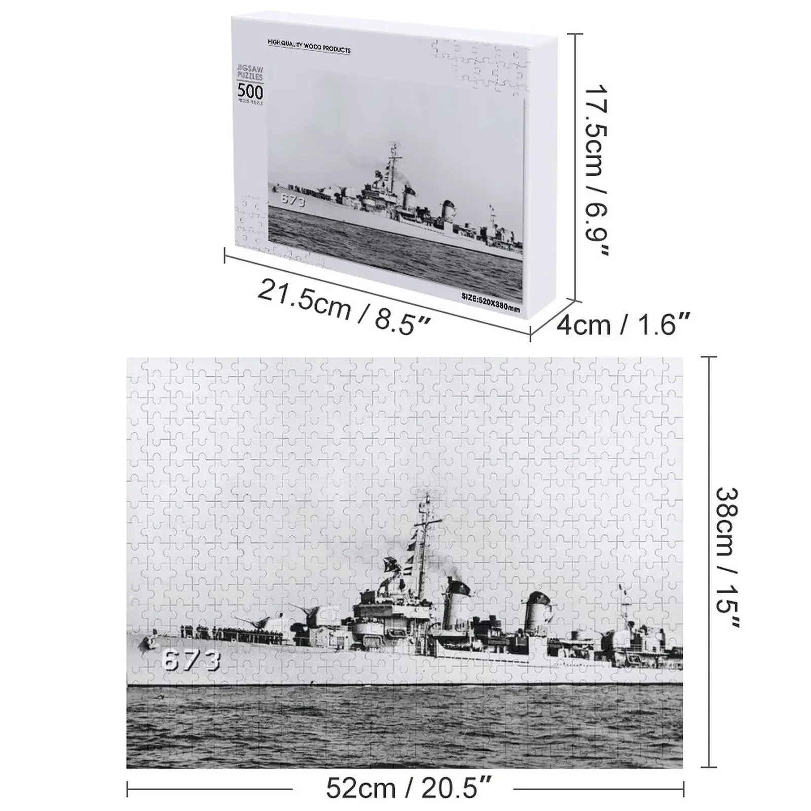 USS HICKOX (DD-673) STORE Puzzle Giocattoli per bambini Nome in legno Foto personalizzata personalizzata Foto personalizzata Puzzle fotografico personalizzato