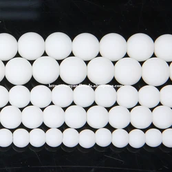 White Dull Polish Matte Ceramic Round Loose Beads 15