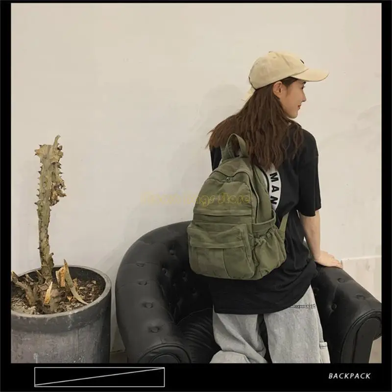 X90D Fashion Canvas Rucksack Laptop Rucksack Reiseschule Bookbag für Teenager