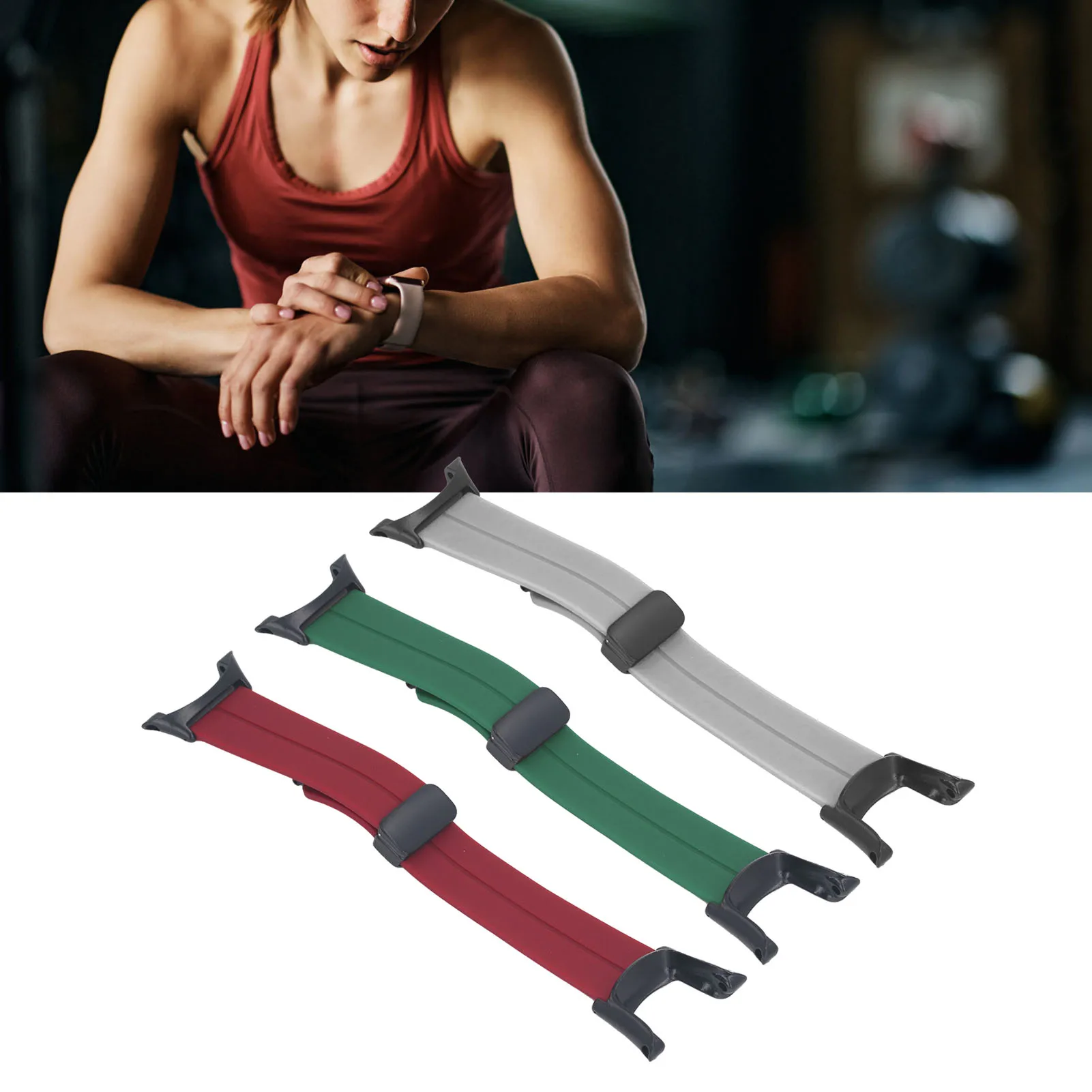 Magnetic Closure Watch Band Waterproof Adjustable Skin Friendly Soft Silicone Magnetic Watch Band for 1 2 2S 2R 3 Sport 3 Peak