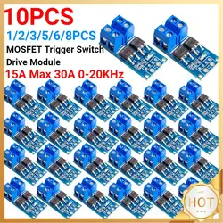 MOSFET Trigger Switch Drive Module DC 5V-36V PWM Regulator Control Panel 400W 15A Max 30A 0-20KHz for Lamp Brightness Control