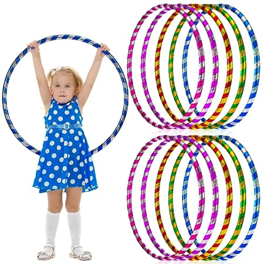 

Plastic Glitter Weighted Exercise Hoop for Adults Fitness Equipment in Silver for School PE Classes Pilates Gym Workouts