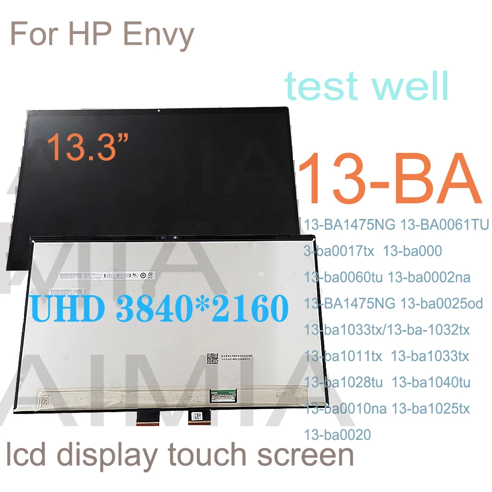 13.3 Inch UHD LCD  For HP Envy 13 Series 13-BA Lcd Display Touch Screen Digitizer Assembly 13-ba000 13-ba0060tu 13-ba0002na