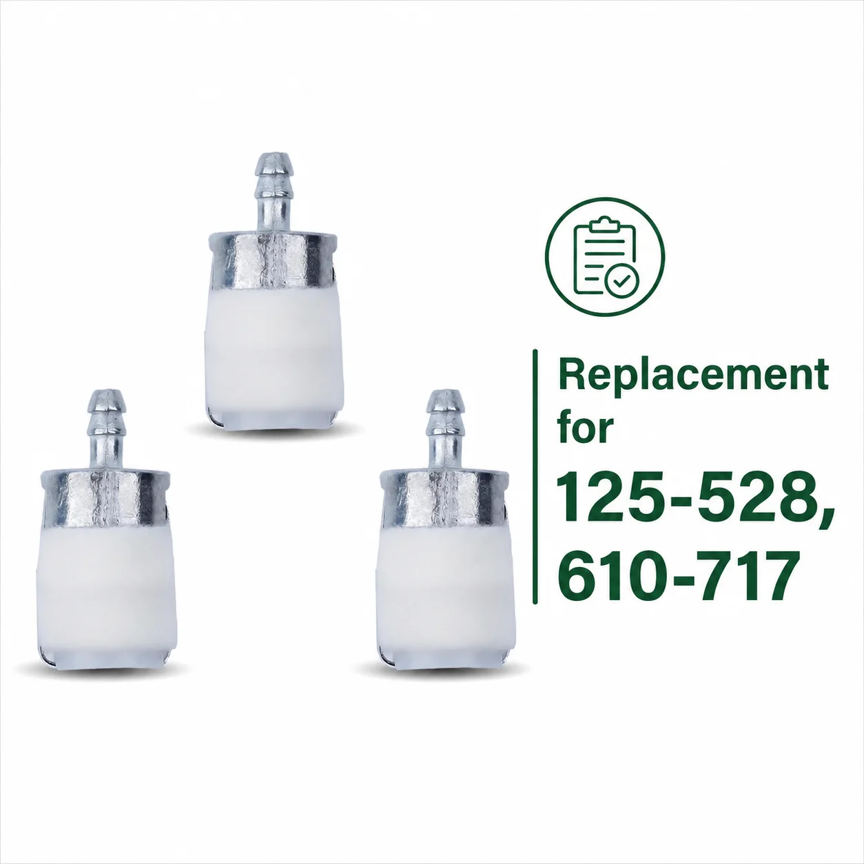 3 Pack Fuel Filter Replacement for Husqvarna 150BT 350BT 170BT 180BT, Echo SRM225 SRM260 PB650 Trimmer Blower, 125-528 610-717