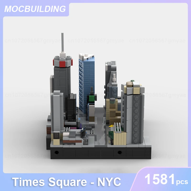 Times Square NYC Model MOC Building Blocks DIY Assemble Bricks Architecture Educational Creative Collection Toys Gifts 1581PCS