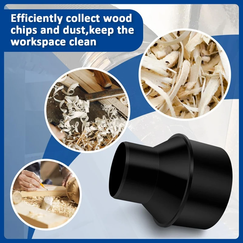 A23T Dust Collection Fitting Kit 4 Inch to 2-1/2 Inch Reducer Hose Coupler Clamp for Woodworking Black Plastic