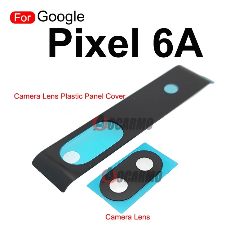 For Google Pixel 6A Rear Back Camera Lens Glass + Lens Plastic Panel Cover Repair Replacement Parts