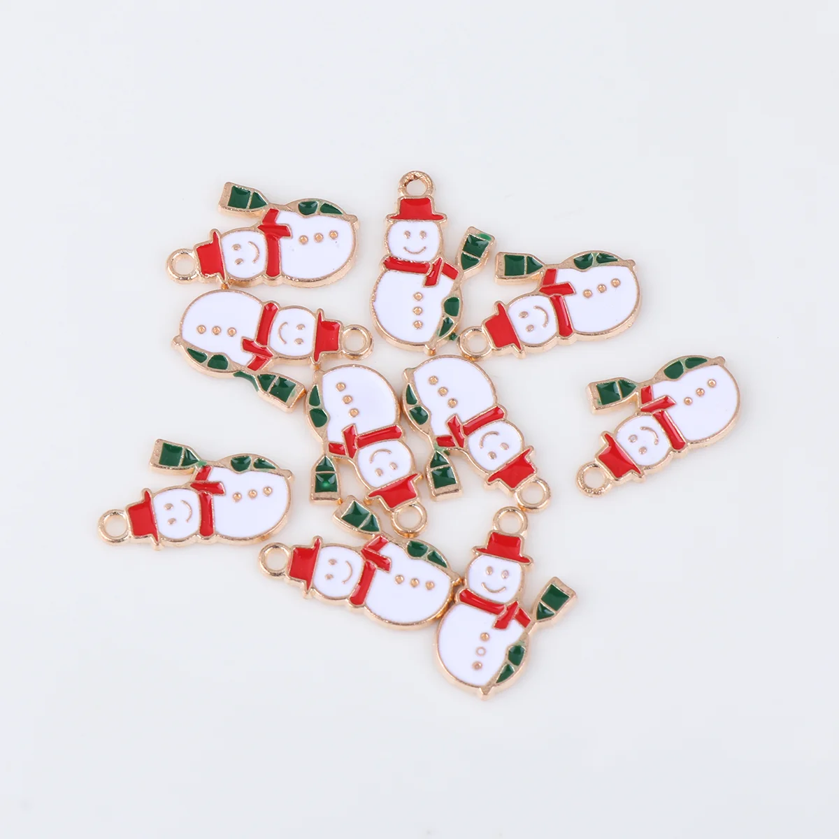 10 Pcs Christmas Ornament Necklace Making Charms Bracelet Jewelry Xmas Enamel Pendants Man