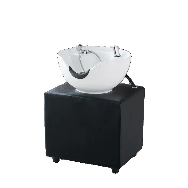 sitting vertical washbasin column ceramic base hair salon barber shop