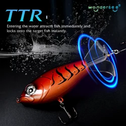 Top Water Fishing Lures with Treble Hooks Whopper Freshwater Saltwater Floating Lure for Bass Catfish Pike Wobble Surface Teaser