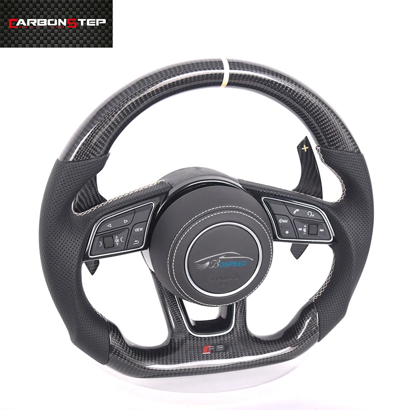 2022 hot sale carbon fiebr steering wheel Car Modification for audis R8 TT MK3 A3 8p A4 B8 A5 B8 A6 C7 A7 Q3 S8 Led S3 Rs3